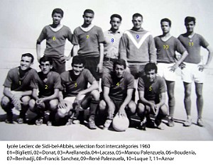 COLLEGE MODERNE LECLERC SIDI BEL ABBES SPORT FOOT 1960
